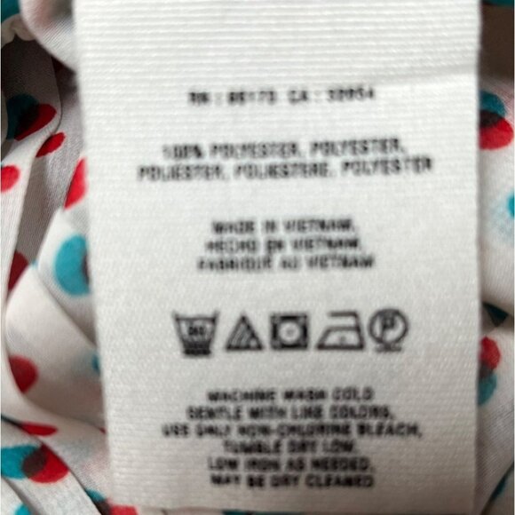 Isani Venn Peplum Top Mod Op Art Multi-dot Sheer Blouse Beige Retro 60s - Picture 10 of 11